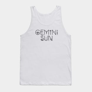 Gemini sun sign celestial typography Tank Top